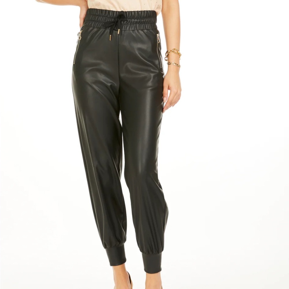 Generation Love Bonnie vegan leather zip detail jogger black preloved XS